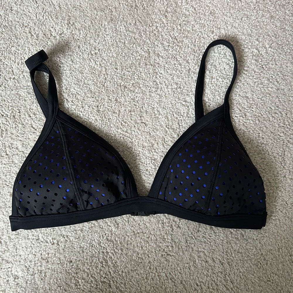 Seafolly Black/Blue Back Clasped Bikini Top